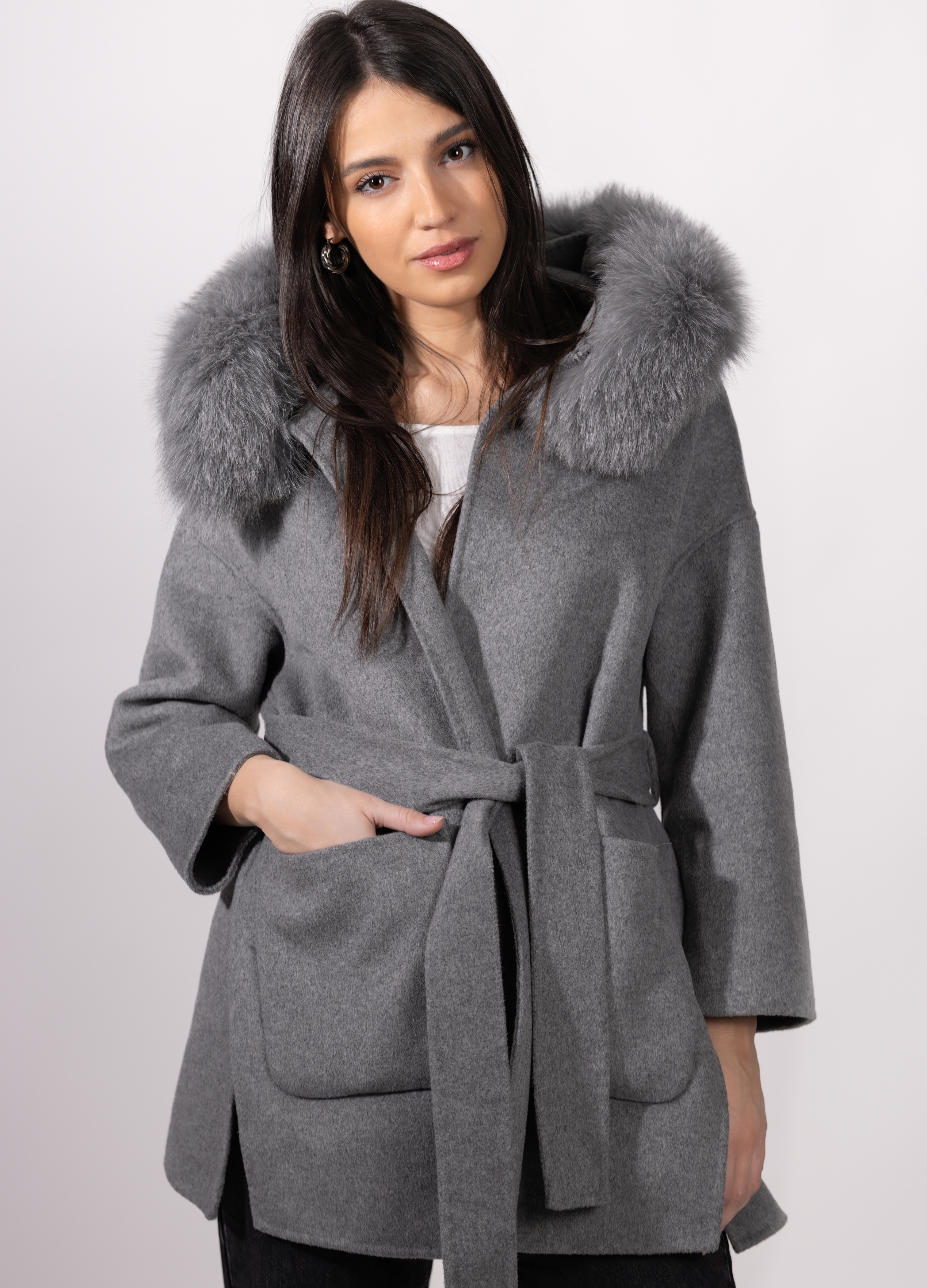 Grey St Germain Cashmere Coat