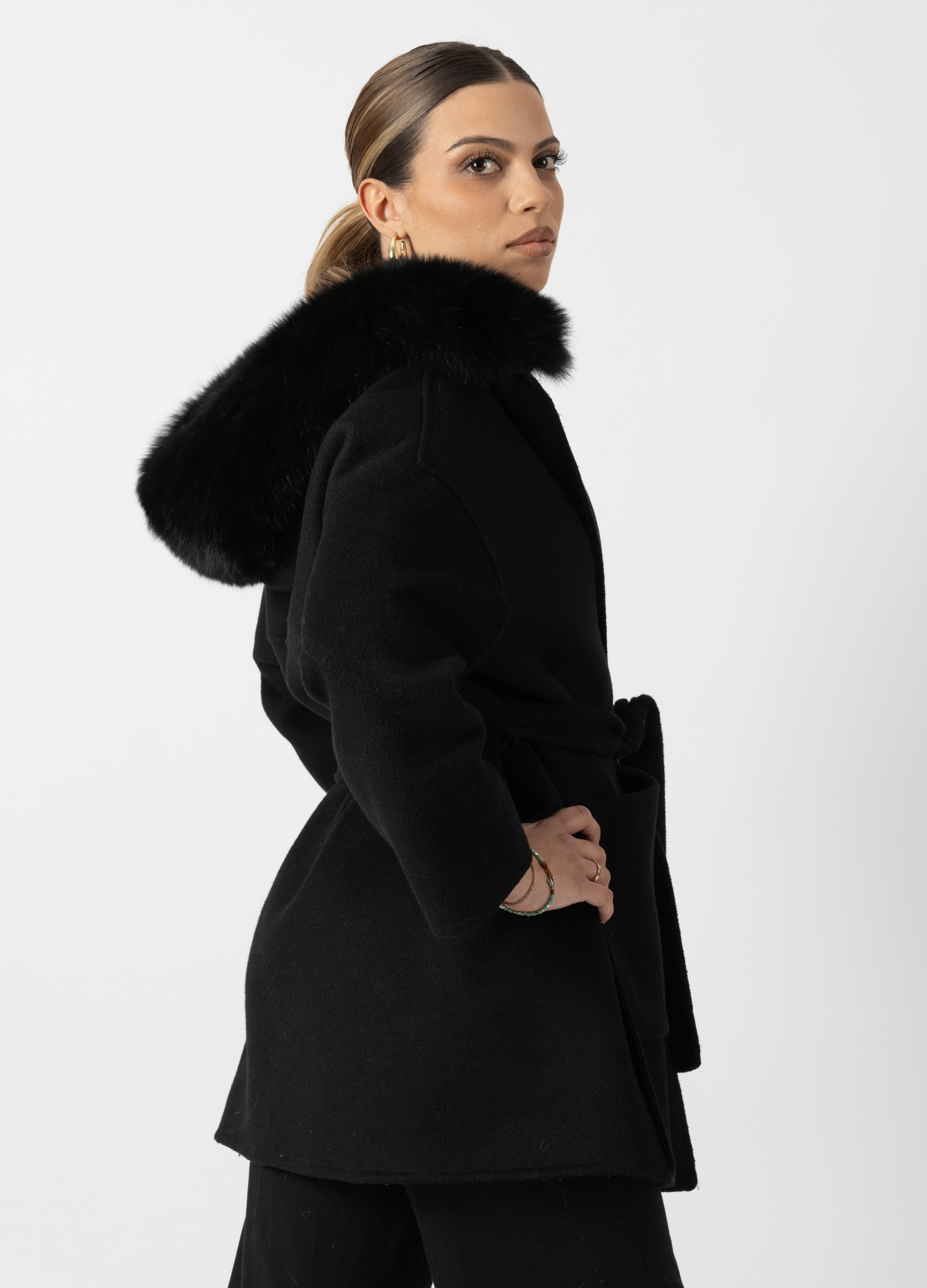 Black St Germain Cashmere Coat