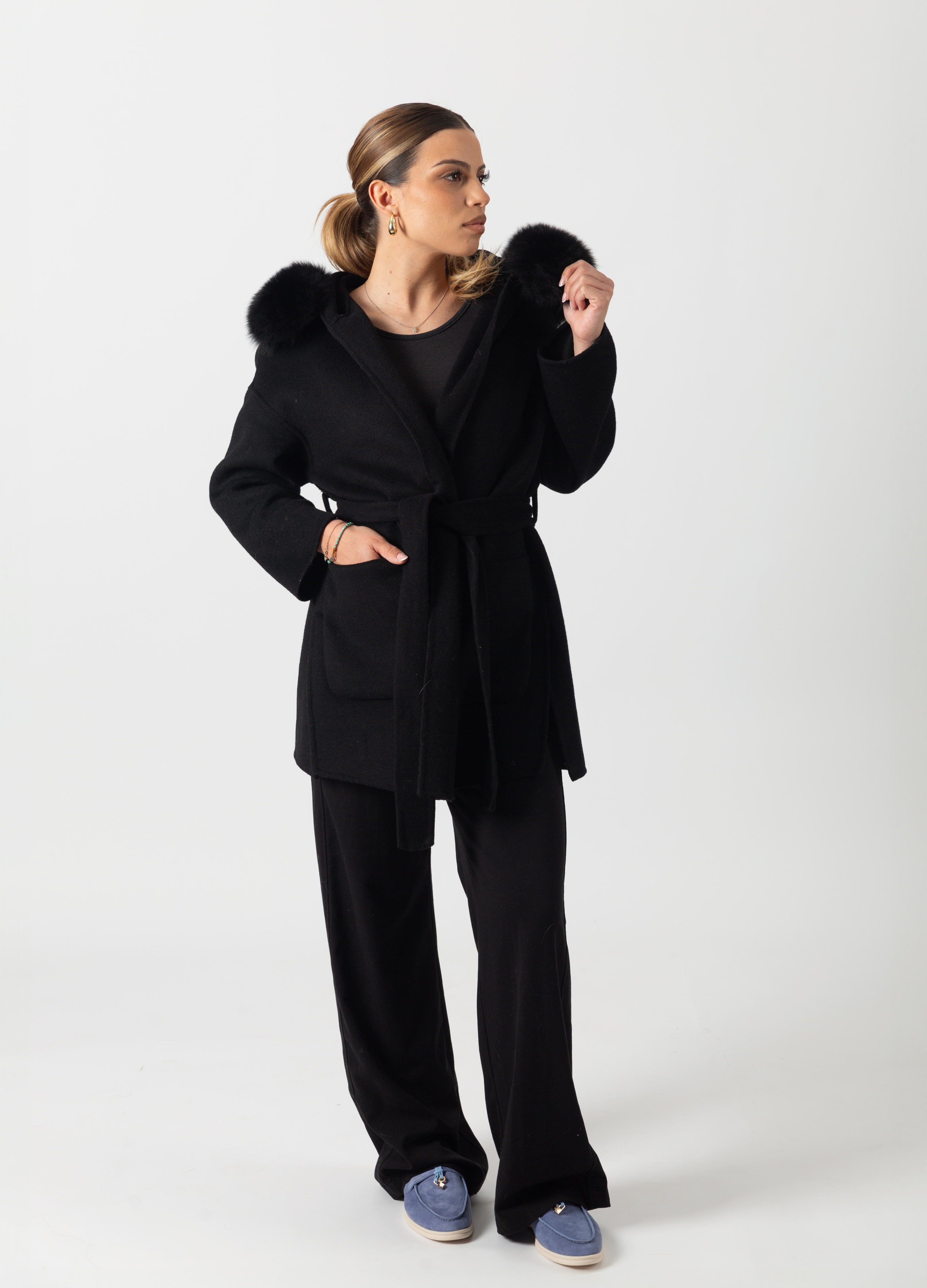Black St Germain Cashmere Coat