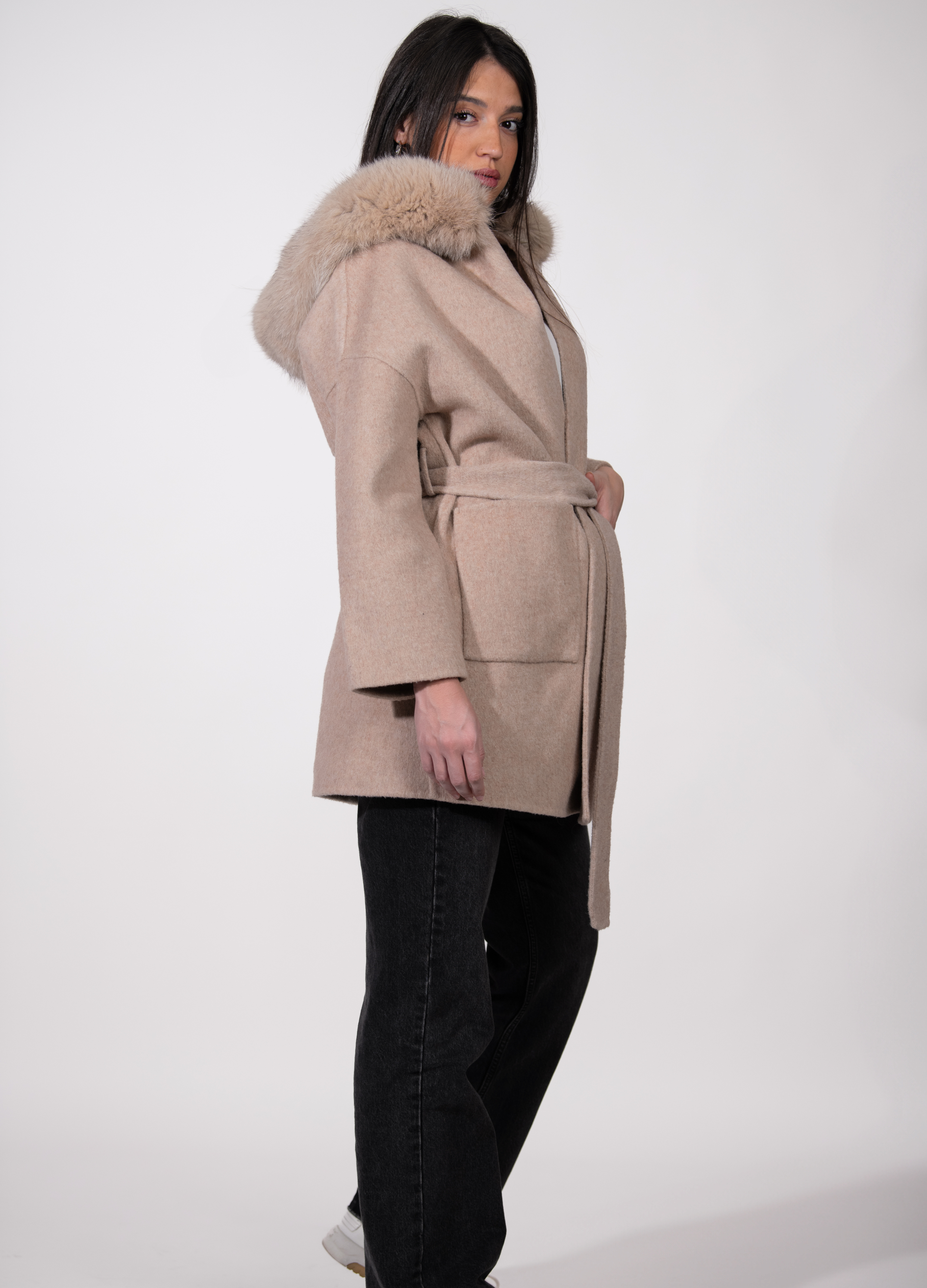 Beige St Germain Cashmere Coat