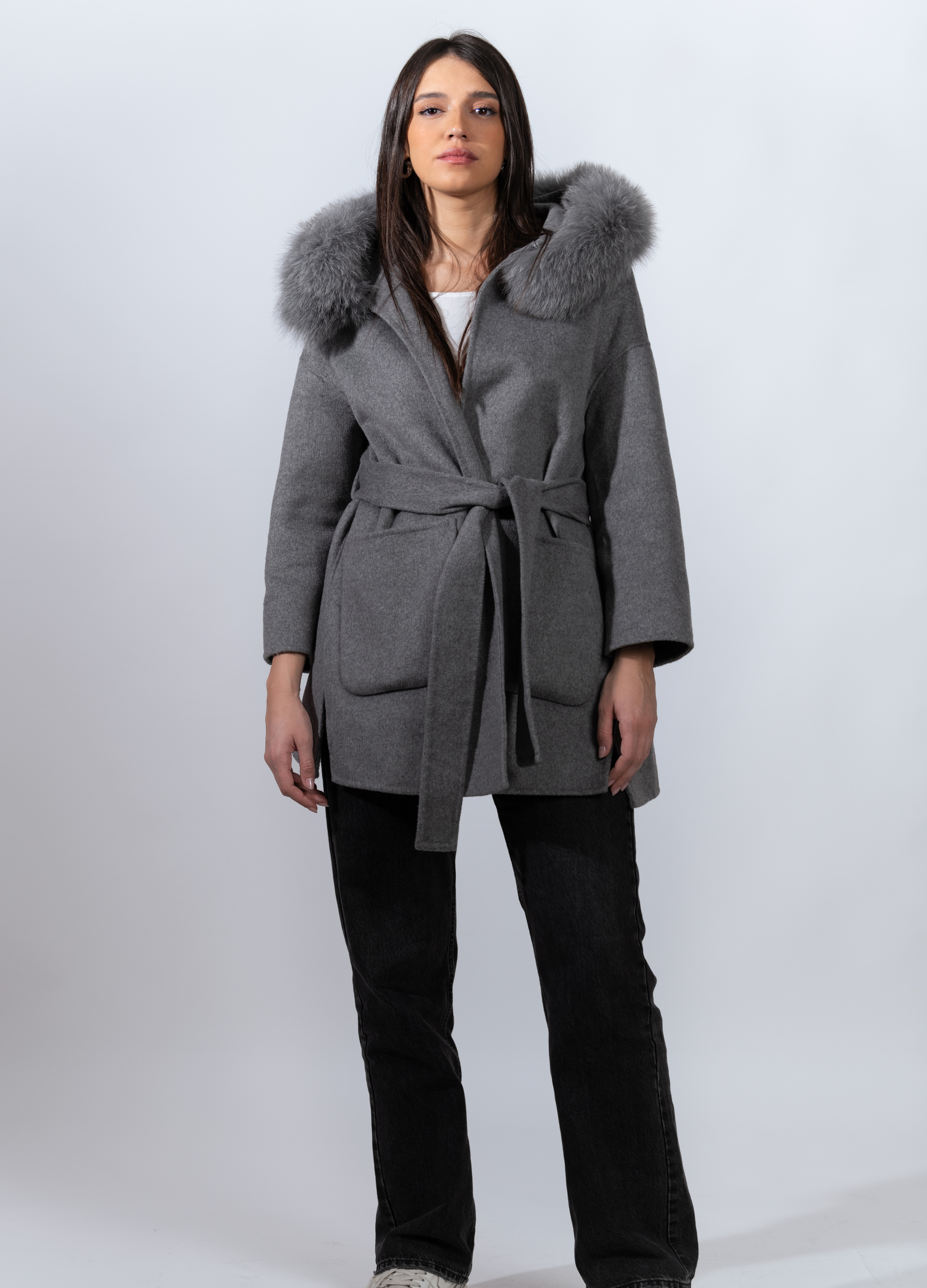 Grey Trocadéro Cashmere Coat