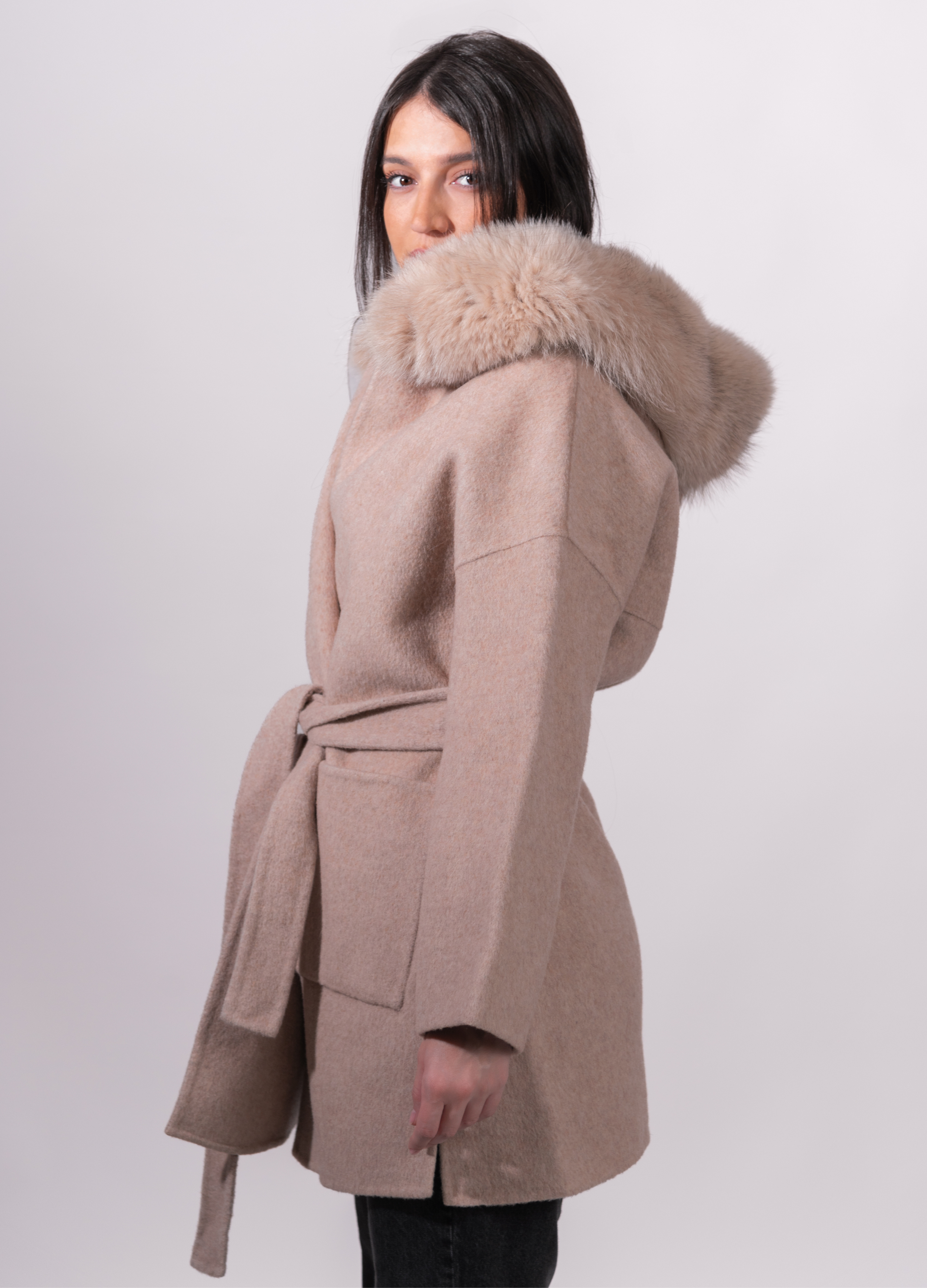 Beige Trocadéro Cashmere Coat