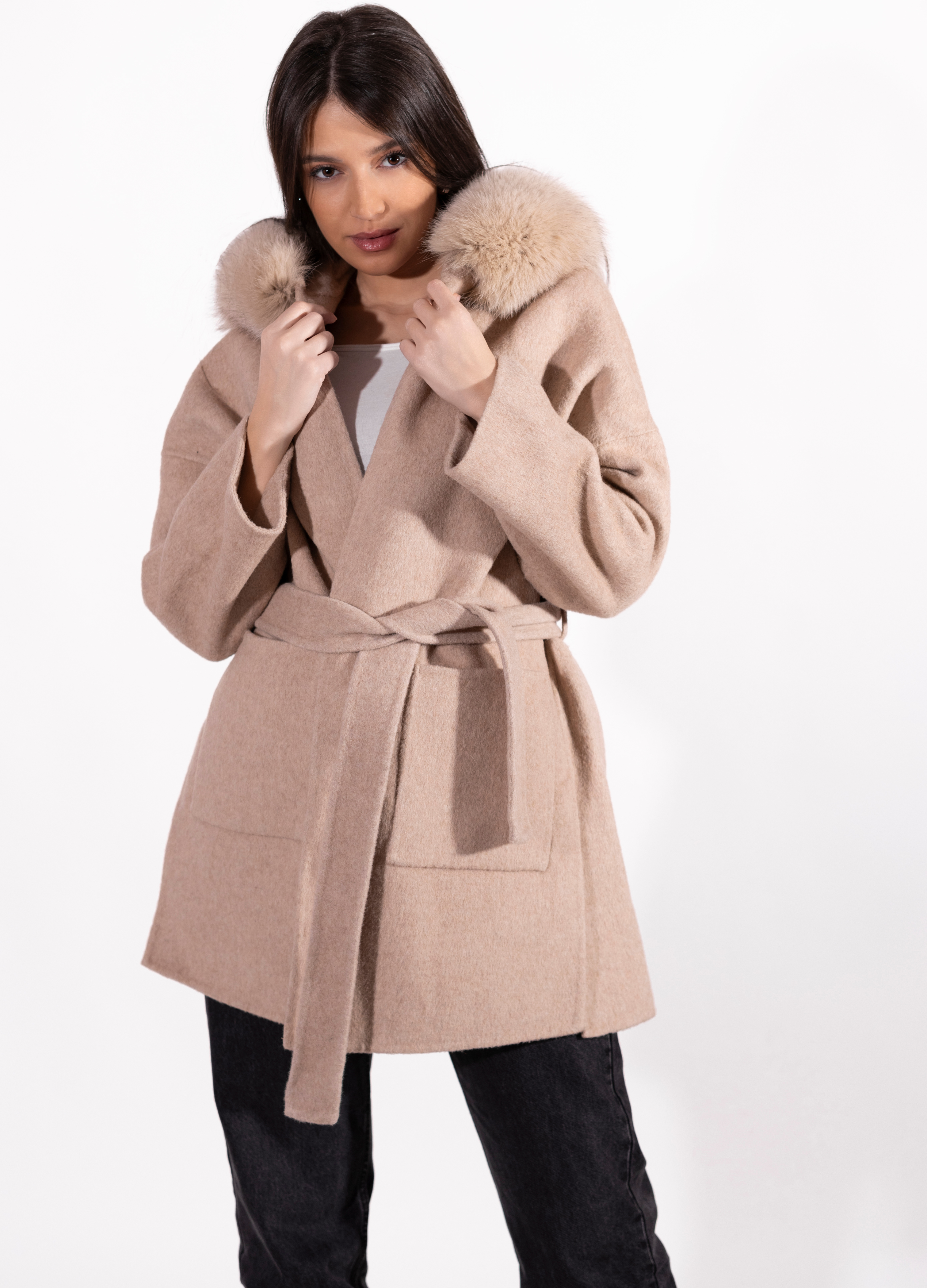 Beige Trocadéro Cashmere Coat