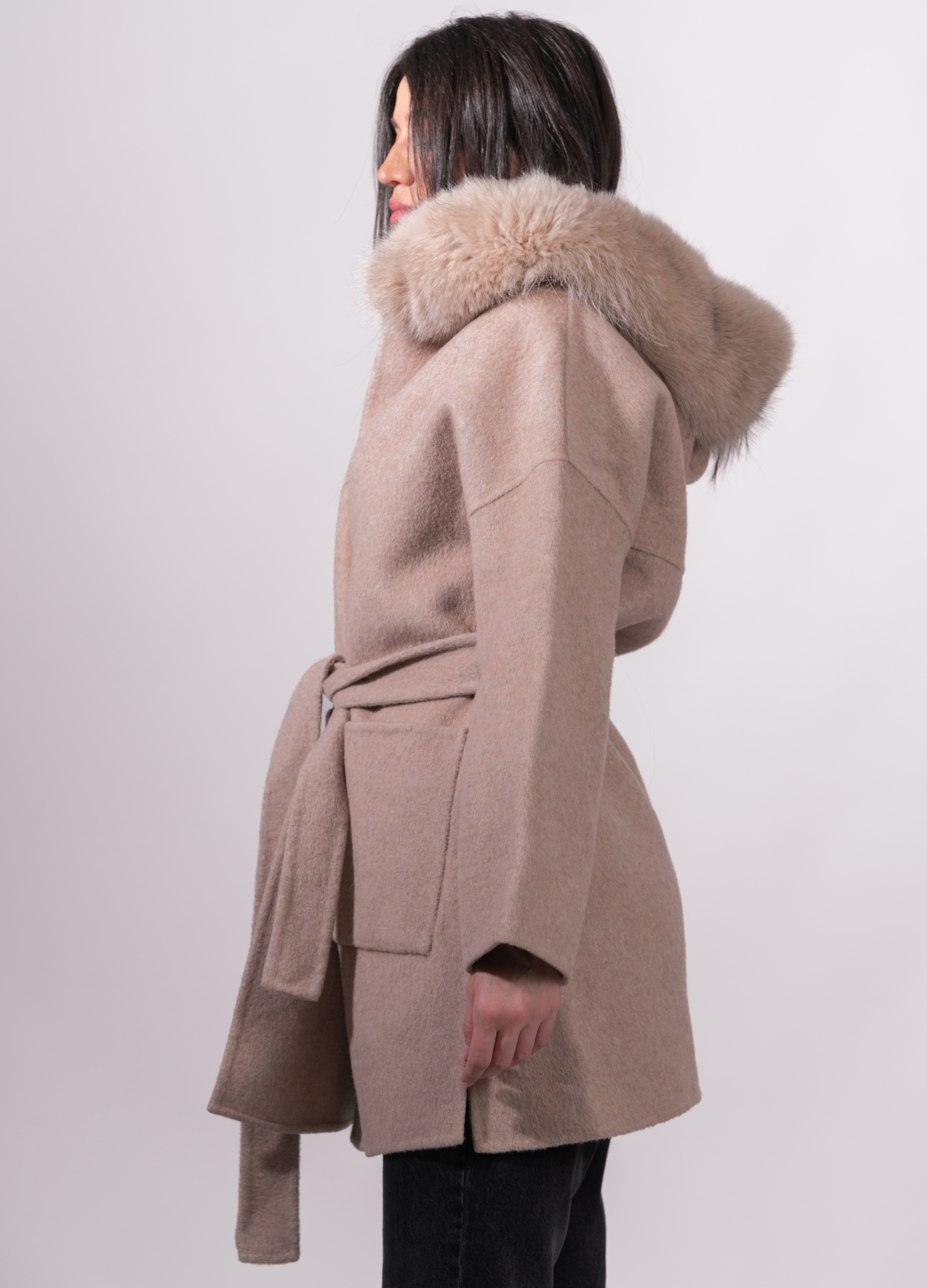 Beige Trocadéro Cashmere Coat