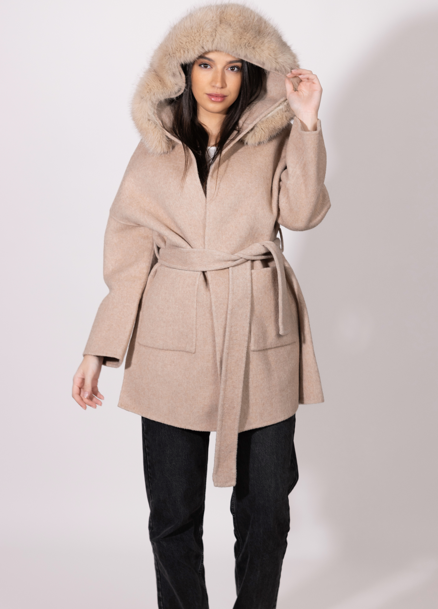 Beige St Germain Cashmere Coat