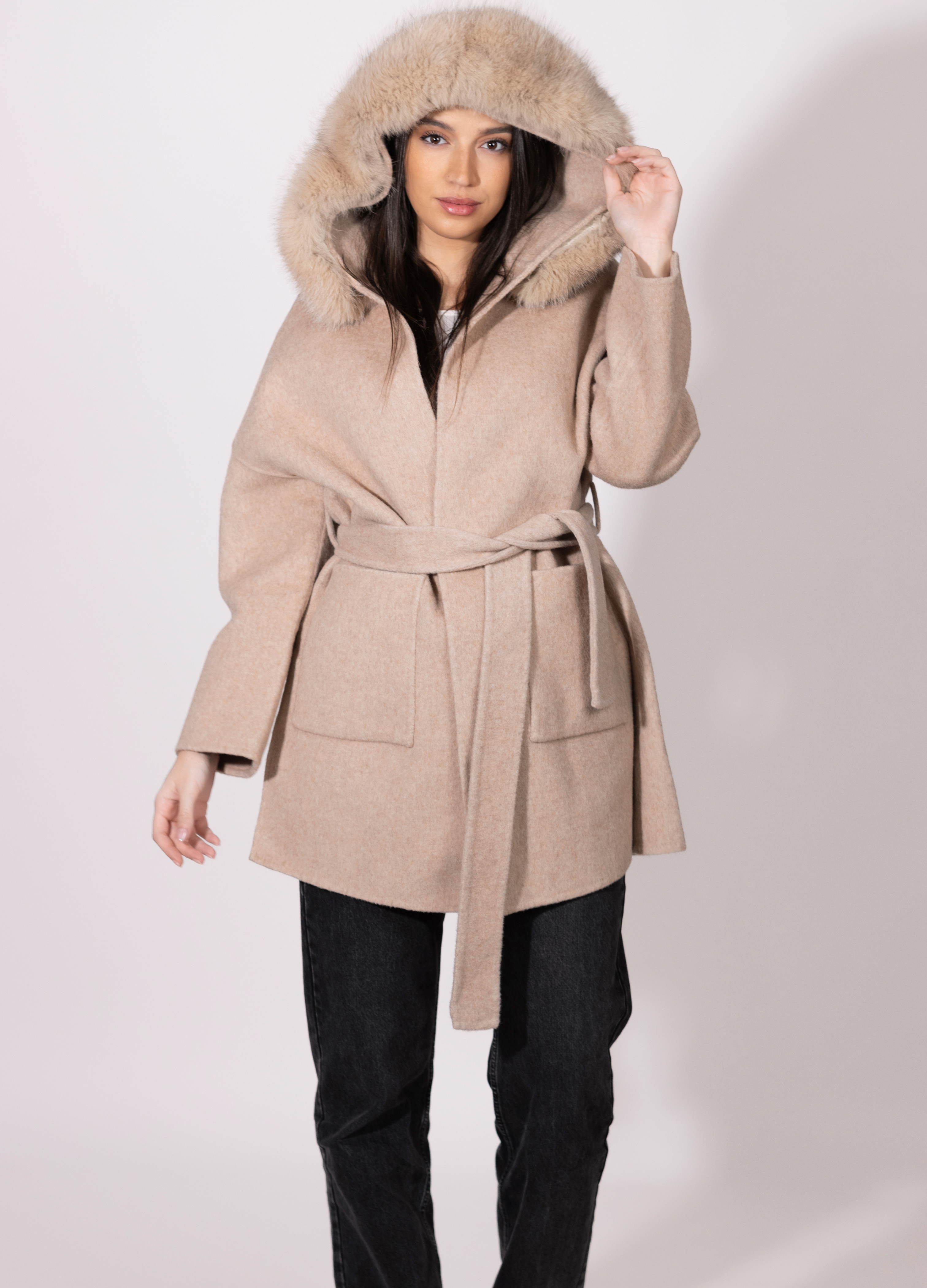 Beige Trocadéro Cashmere Coat