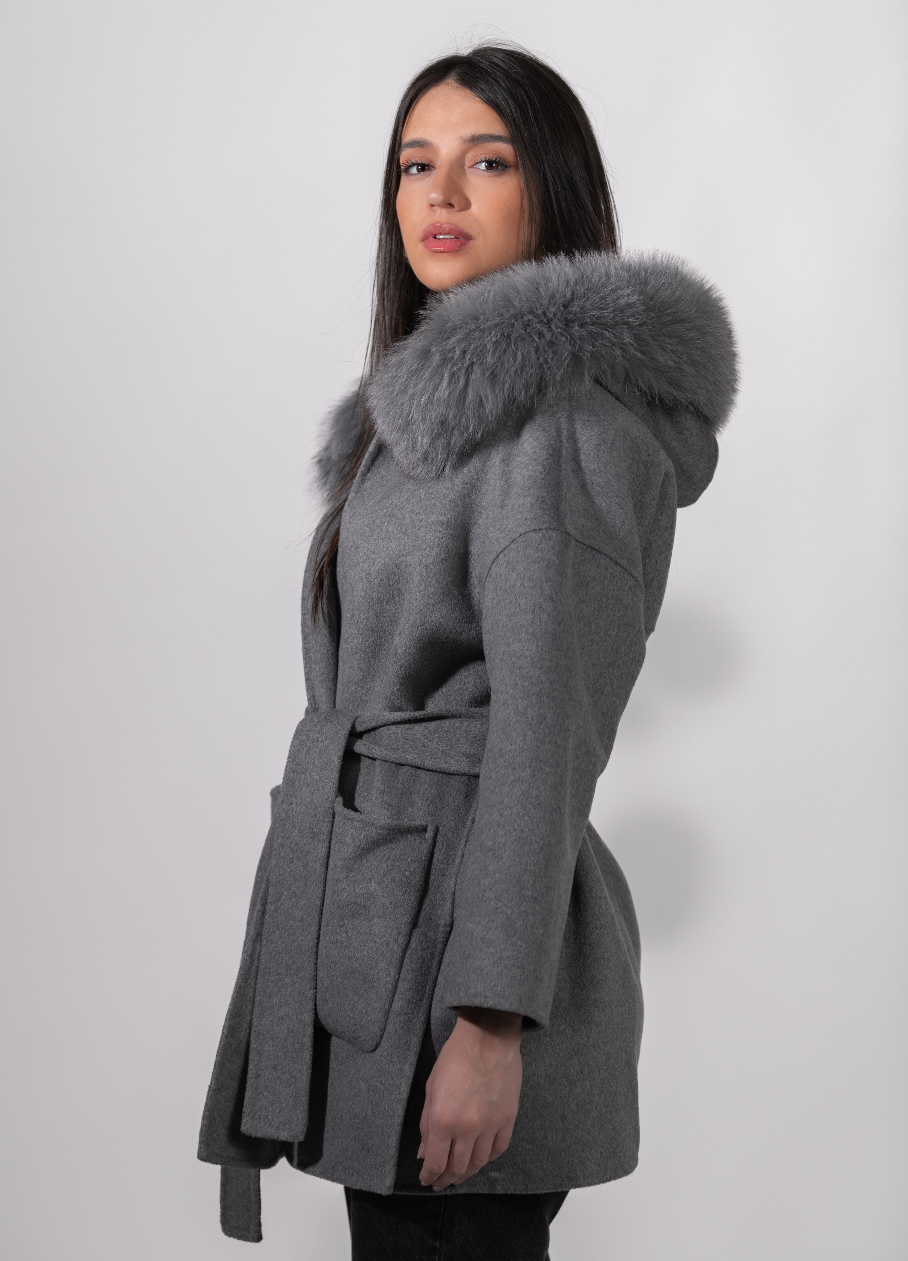 Grey Trocadéro Cashmere Coat