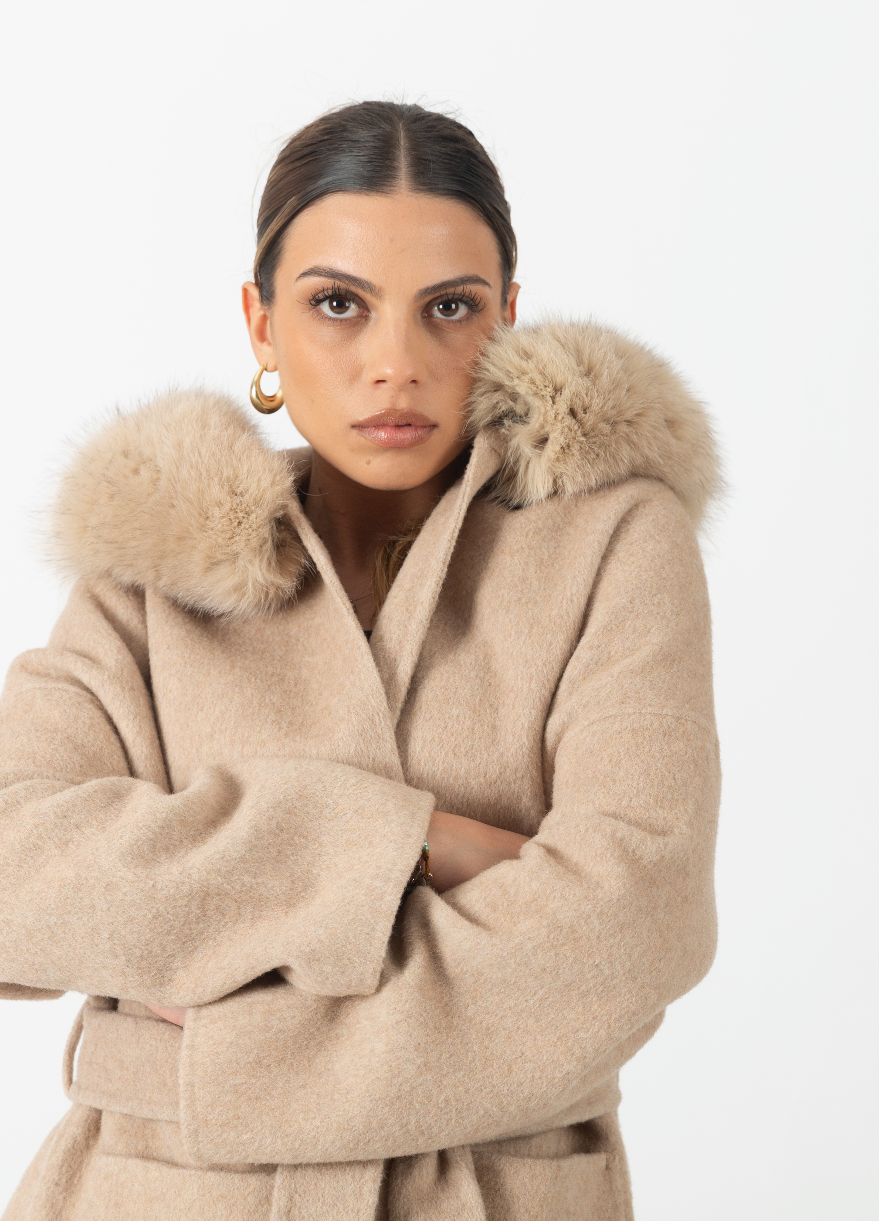 Beige Trocadéro Cashmere Coat