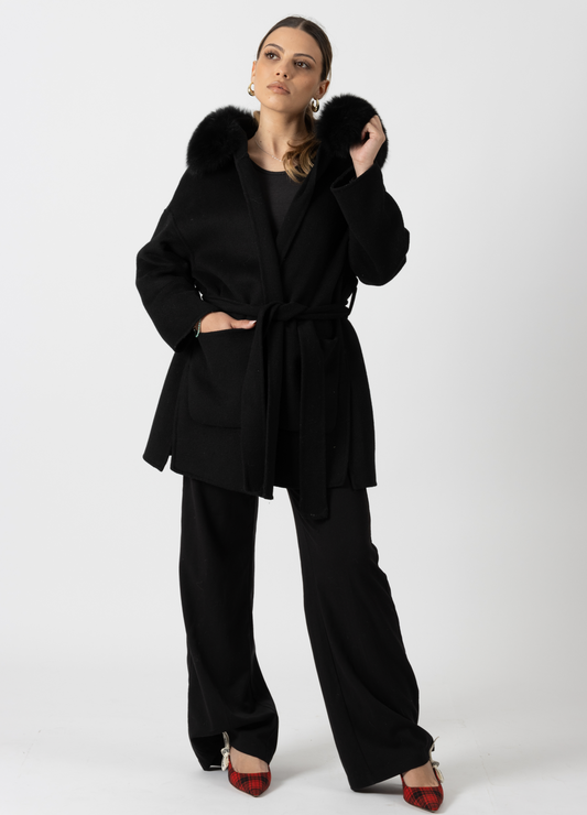 Black St Germain Cashmere Coat