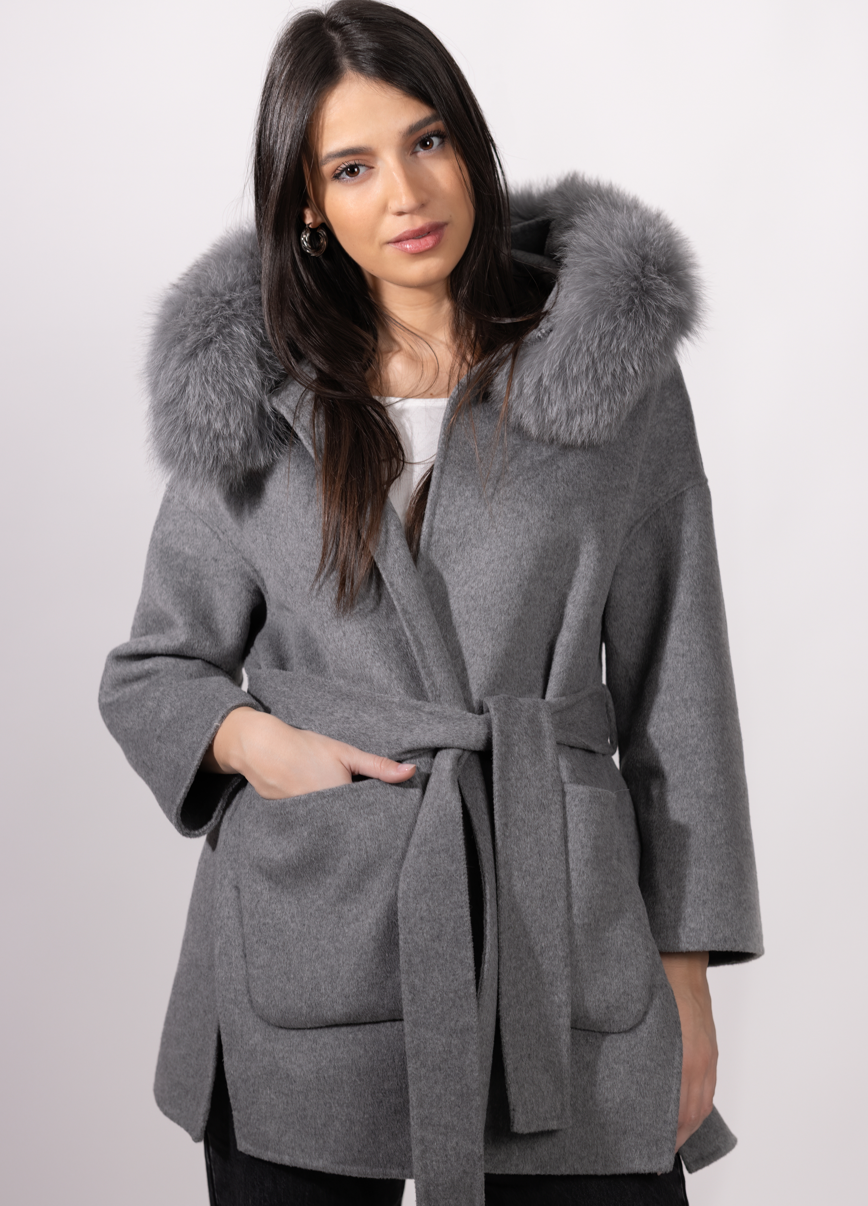 Grey Trocadéro Cashmere Coat