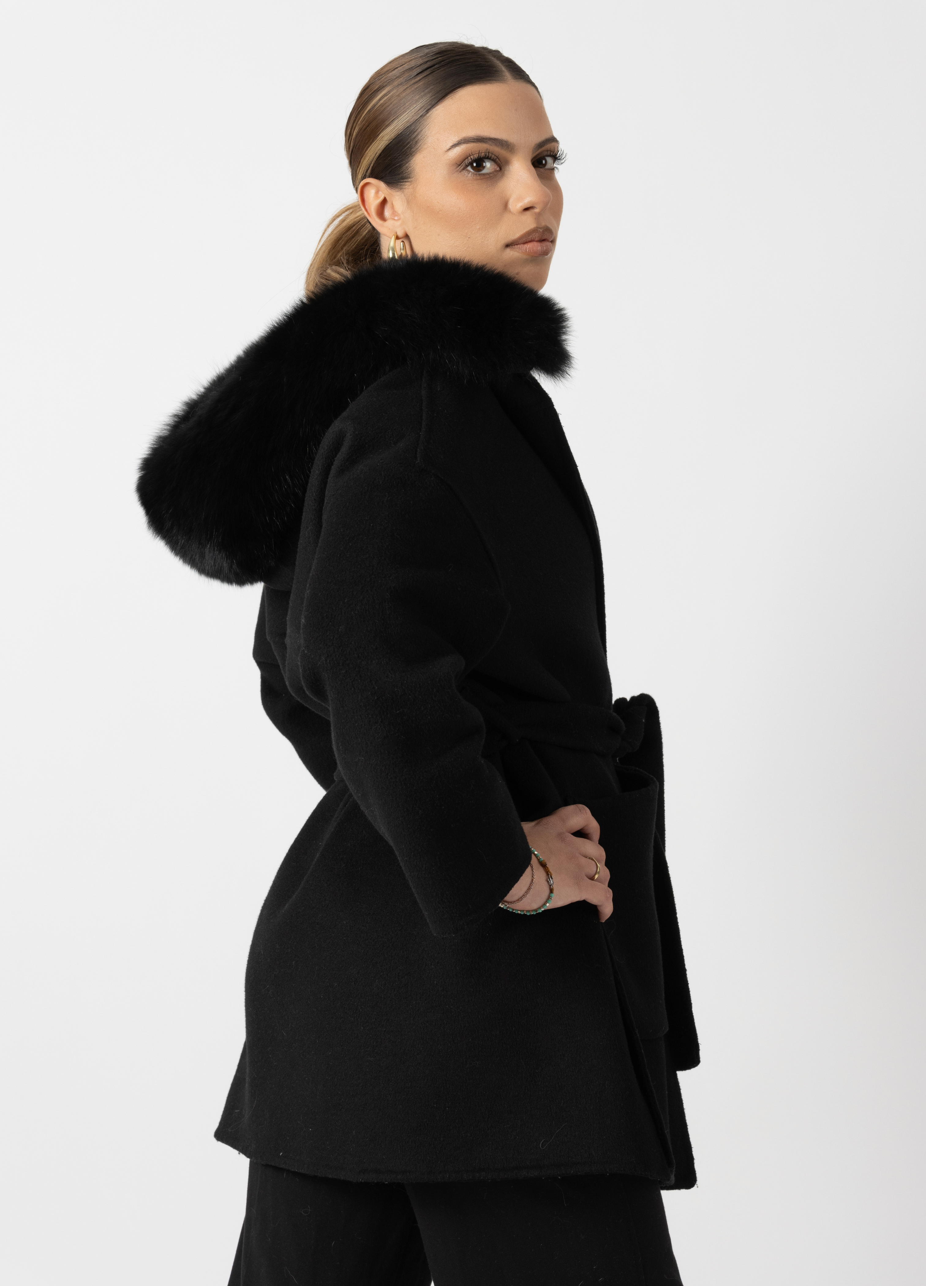 Black Trocadéro Cashmere Coat