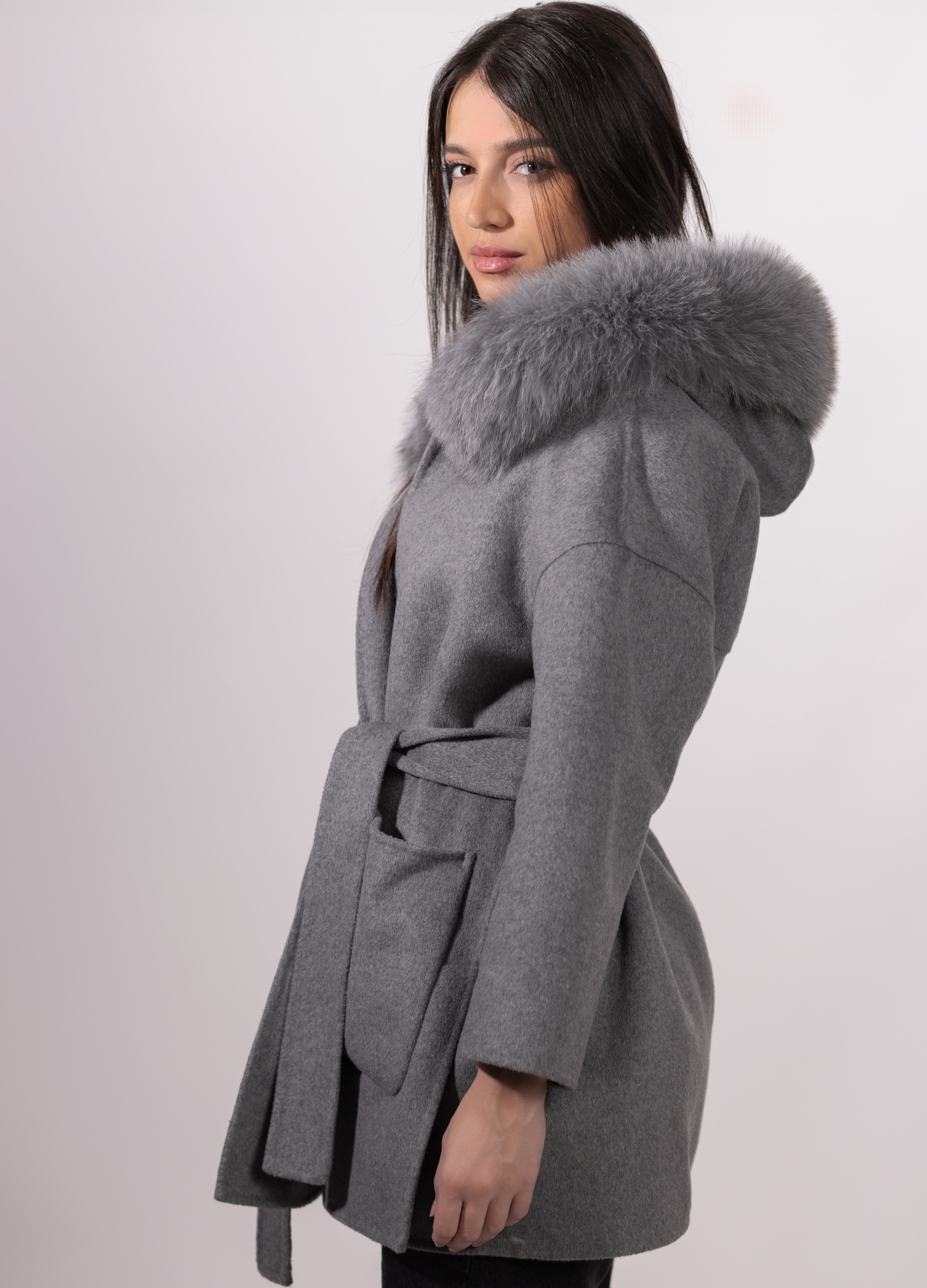 Grey Trocadéro Cashmere Coat