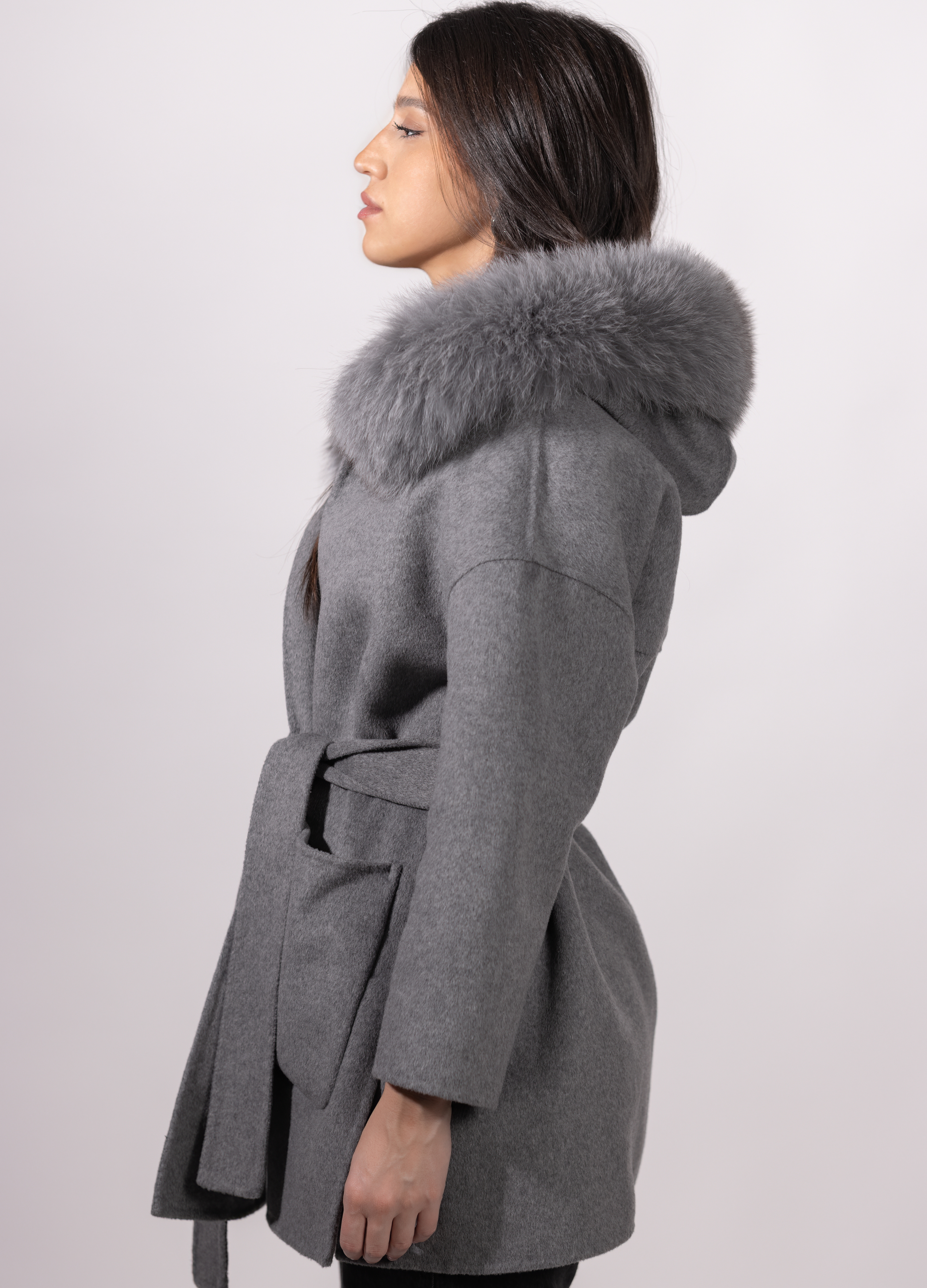 Grey Trocadéro Cashmere Coat