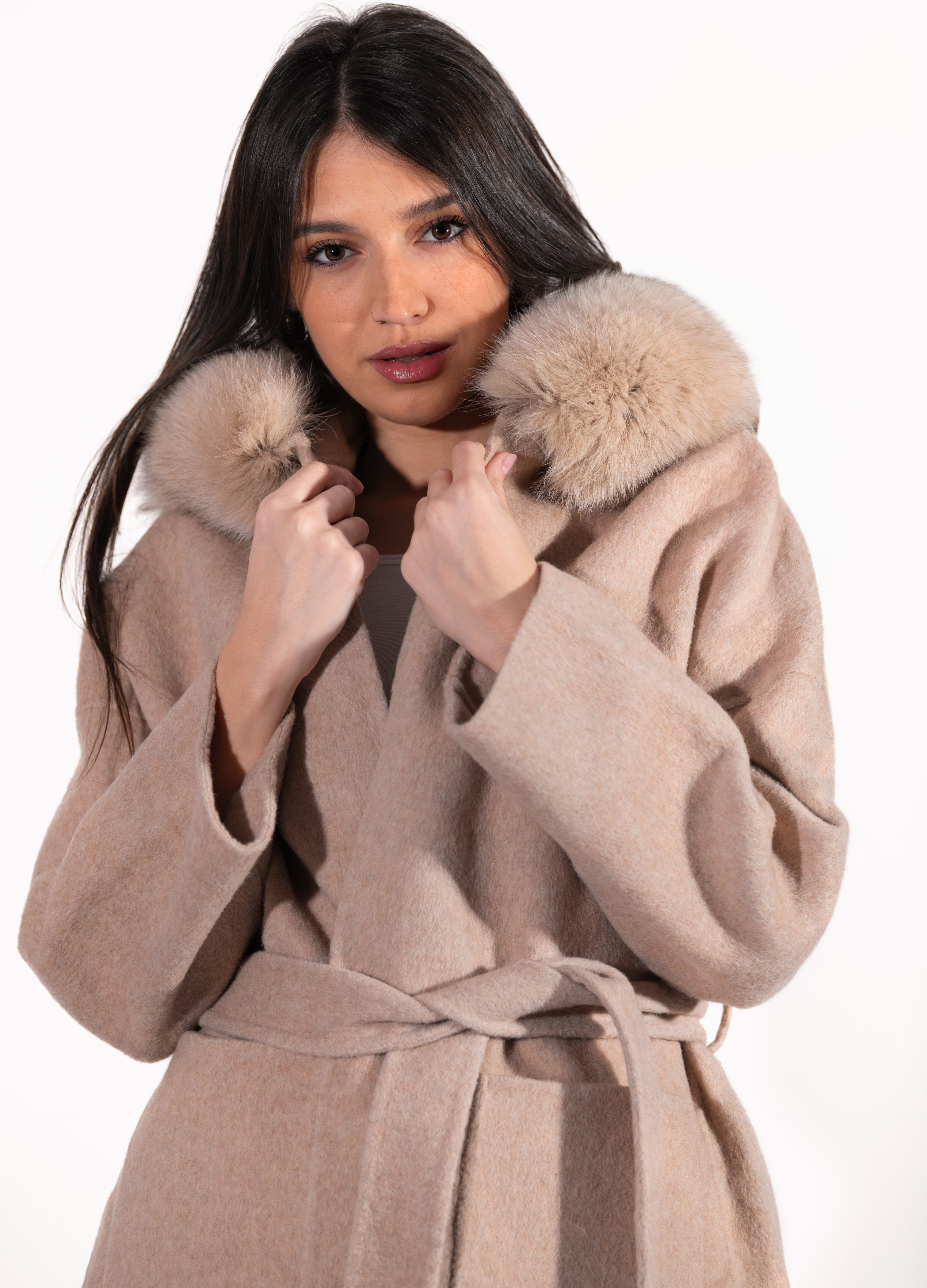 Beige Trocadéro Cashmere Coat